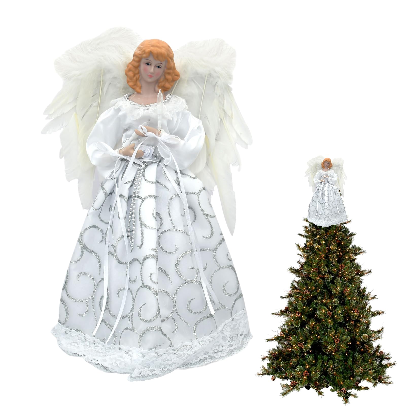 Amazon.co.jp: エンジェルツリートップ フィギュア、LED クリスマス